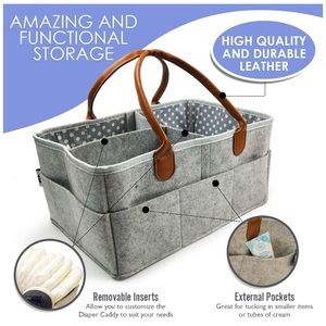 Gray Unisex Diaper Caddy